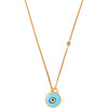 Turquoise Evil Eye Necklace With Champagne Diamond - Necklaces - 1 - thumbnail