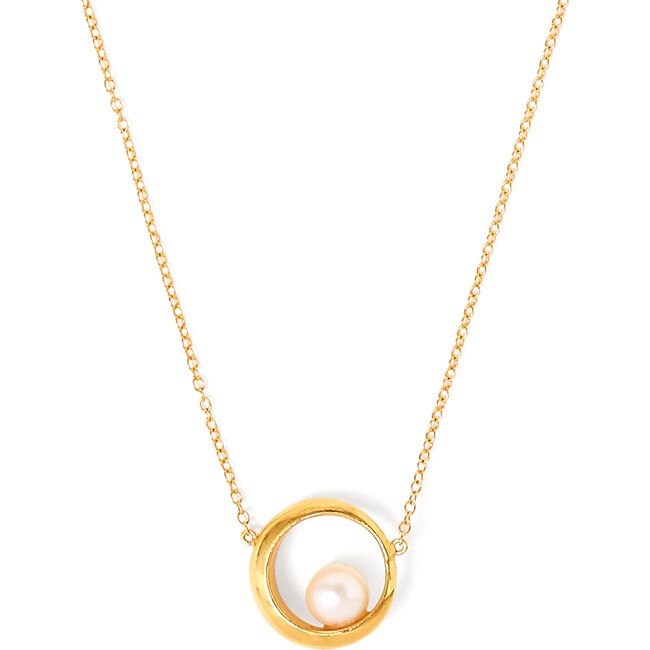 White Pearl Arc Necklace