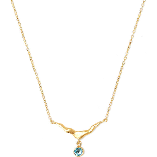 December Turquoise Crystal Birthstone Necklace