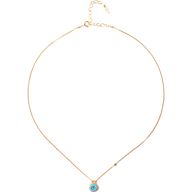 Turquoise Evil Eye Necklace With Champagne Diamond
