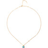 Turquoise Evil Eye Necklace With Champagne Diamond - Necklaces - 2