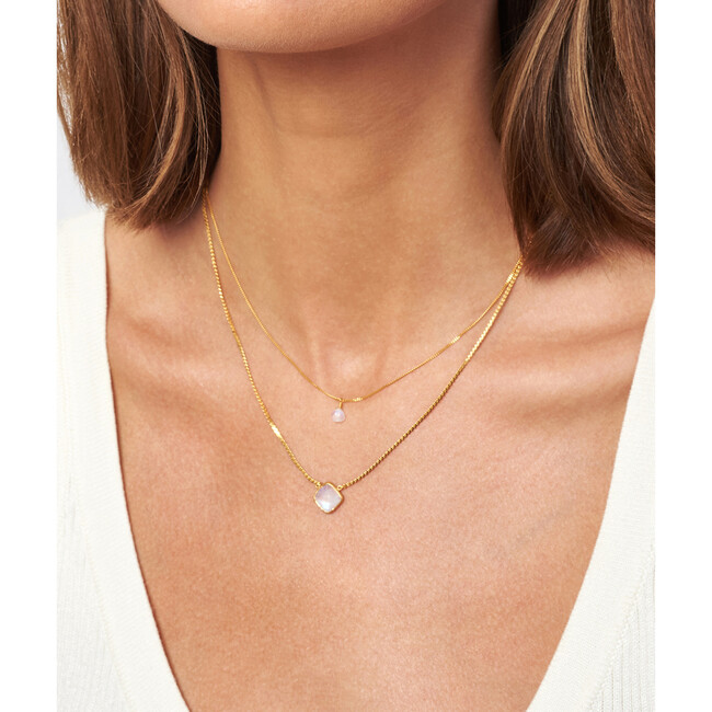 Moonstone Duo Gold Cliff Necklace