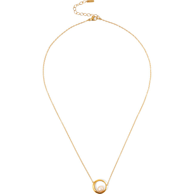 White Pearl Arc Necklace - Necklaces - 3