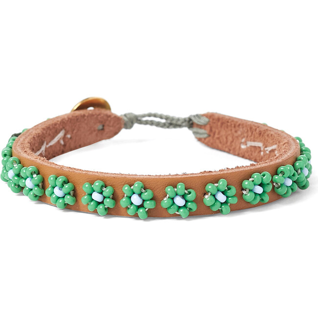 Chan Luu x Ethical Fashion Initiative Green Flower Beaded Bracelet - Bracelets - 1