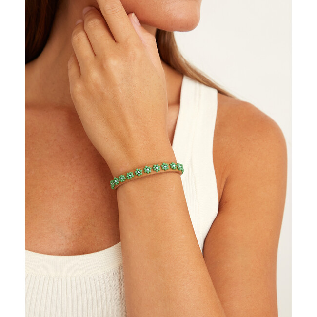Chan Luu x Ethical Fashion Initiative Green Flower Beaded Bracelet