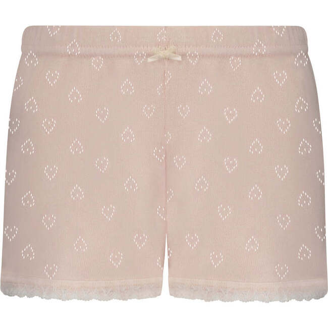 Girls Short, Pink Blush Hearts Pointelle - Pajamas - 1