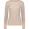 Women's Val Fitted Crew Long Sleeve, Pink Blush Hearts Pointelle - Pajamas - 1 - thumbnail