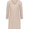Women's Gown V Neck 3/4 Sleeve, Pink Blush Hearts Pointelle - Nightgowns - 1 - thumbnail