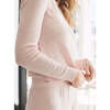 Women's Val Fitted Crew Long Sleeve, Pink Blush Hearts Pointelle - Pajamas - 2