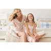 Women's Gown V Neck 3/4 Sleeve, Pink Blush Hearts Pointelle - Nightgowns - 2
