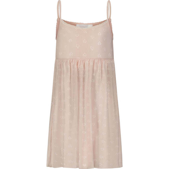 Girls Babydoll Gown, Pink Blush Hearts Pointelle