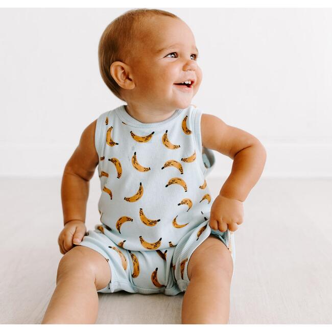 Logan Playsuit, Bananas For You Blue - Rompers - 2
