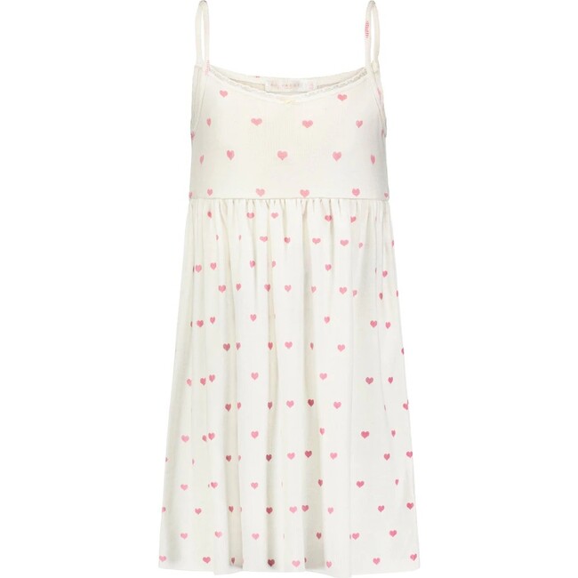 Girls Babydoll Gown, Pink Hearts Print