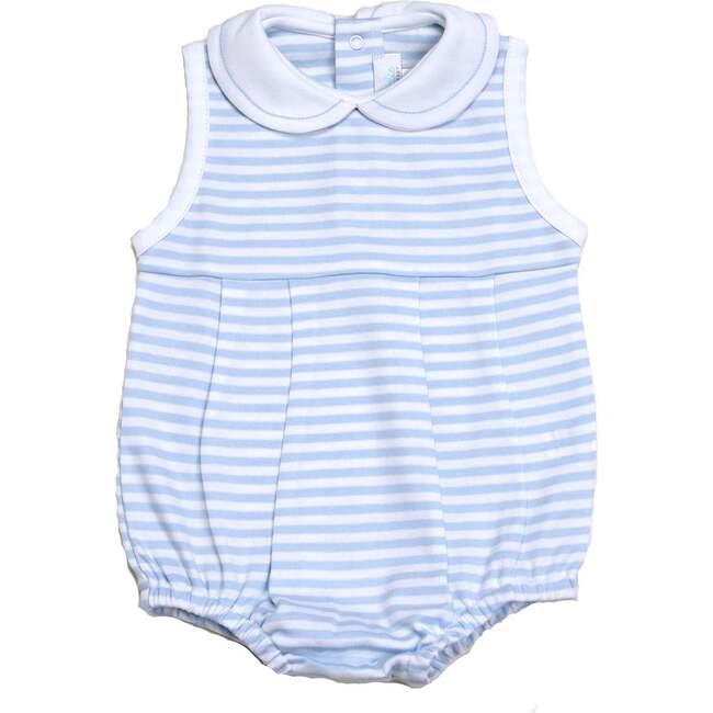 Dapper Striped Bubble, Light Blue - Rompers - 1
