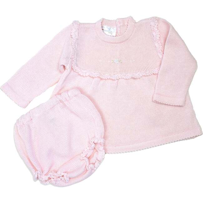 Pink Crochet Diaper Set, Pink