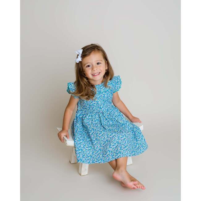 Olivia Ruffle Dress, Teal Multi - Dresses - 2