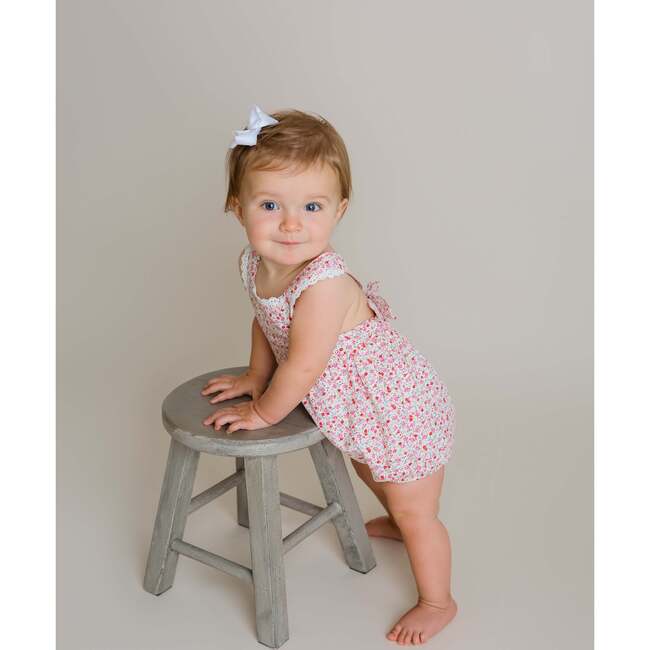 Lace Trim Pinafore Bubble, Pink Multi - Dresses - 3