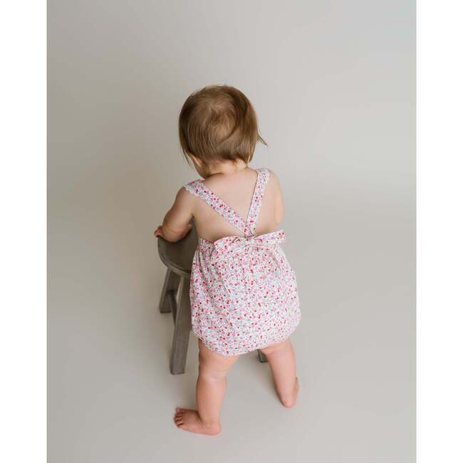 Lace Trim Pinafore Bubble, Pink Multi - Dresses - 4