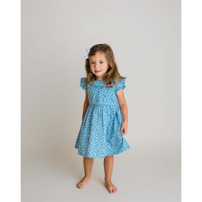 Olivia Ruffle Dress, Teal Multi - Dresses - 4