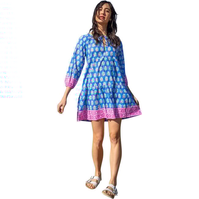 Women's Priya Dress, London Blue & Hot Pink