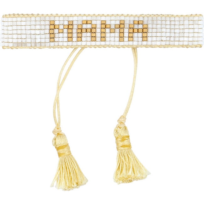 Small White & Gold MAMA Bracelet - Bracelets - 4