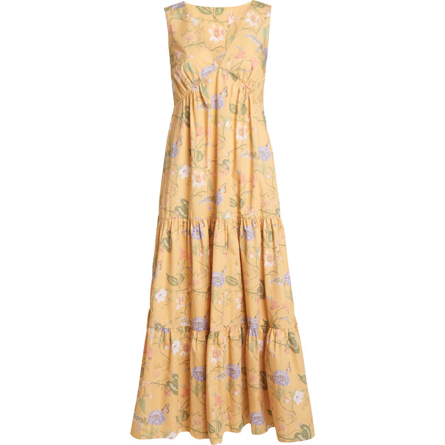 Sleeveless Vneck Dress, Marigold Vine