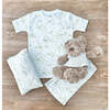Safari Pima Snug See & Short Pajama Set, Blue - Pajamas - 2