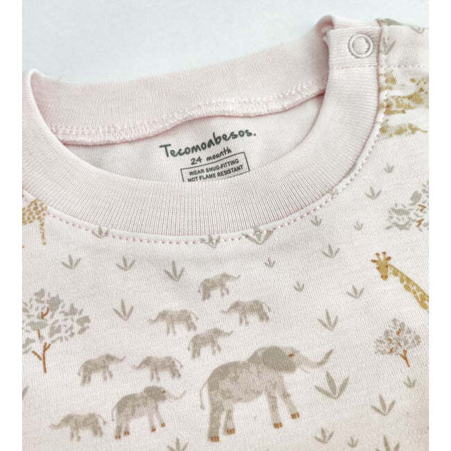 Safari Pima Snug See & Short Pajama Set, Pink - Pajamas - 2