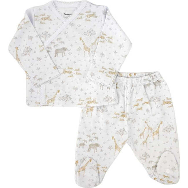 Safari Pima Kimono & Pant Set, White