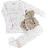 Safari Pima Snug Fit Long Pajama Set, White - Pajamas - 1 - thumbnail