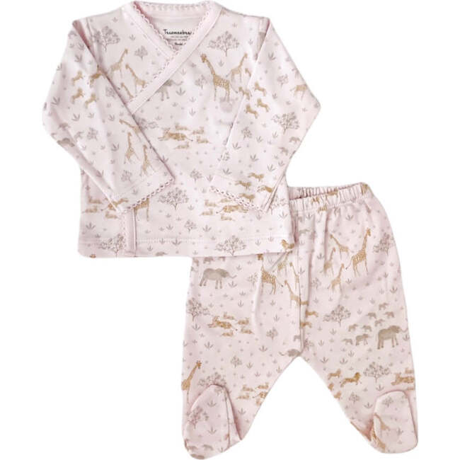 Safari Pima Kimono & Pant Set, Pink