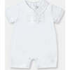 Harry Pima Short Playsuit, White - Onesies - 1 - thumbnail