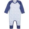 Sailor-Sleeve Romper, Crowded Fish on Baby Blue - Rompers - 1 - thumbnail