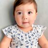 Ruched Bubble, Fin Whale on White - Onesies - 2