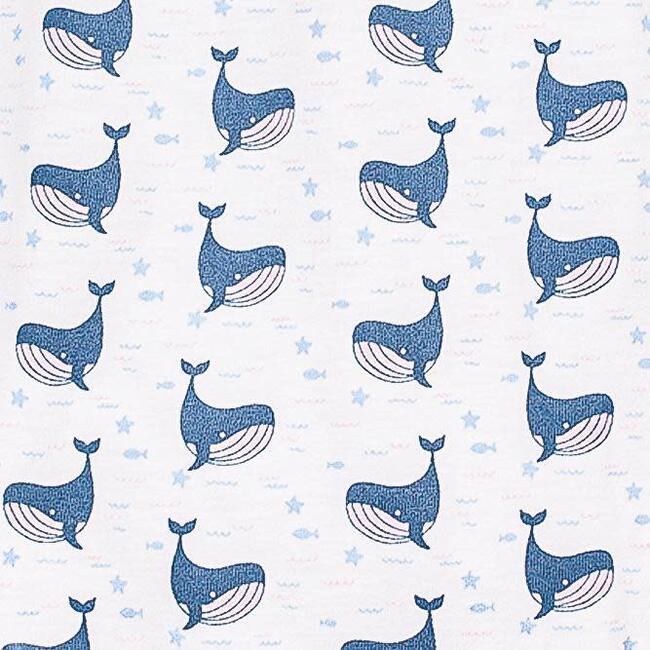 Ruched Bubble, Fin Whale on White - Onesies - 3
