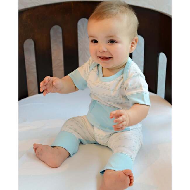 Kangaroo Romper in Aqua Wave - Rompers - 2