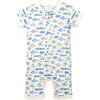 Henley Romper, Skinny Fish on White - Rompers - 1 - thumbnail