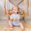 Henley Romper, Sea Turtles on Baby Blue - Rompers - 3