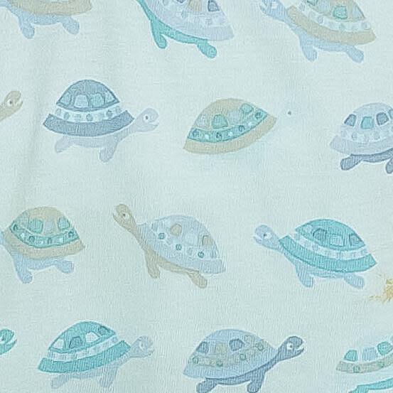 Henley Romper, Turtles on Aqua - Rompers - 2