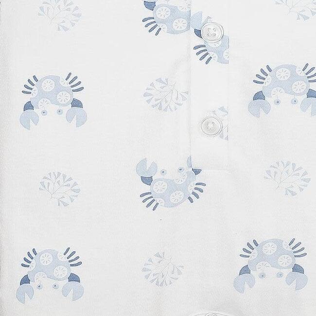 Henley Romper, Crabs on White - Rompers - 2