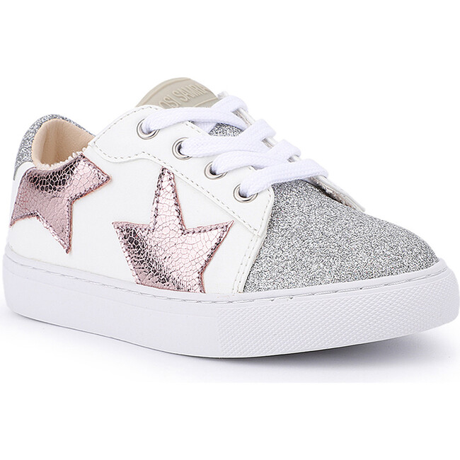 Miss Harper Sneaker, Pink Crackle & Silver Glitter