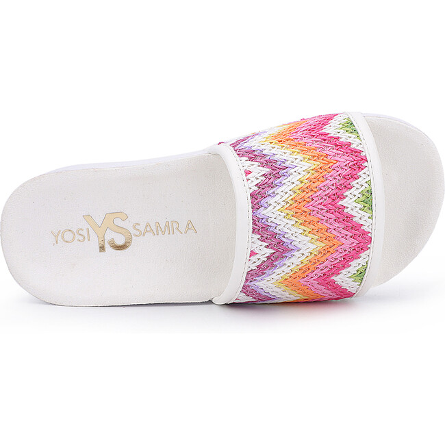 Miss Amber Slide, White Multi Zig Zag - Sandals - 5