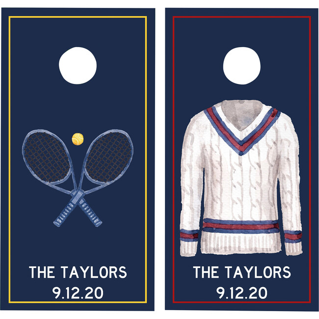 Luxury Tennis Anyone? Personalized Cornhole Board Set