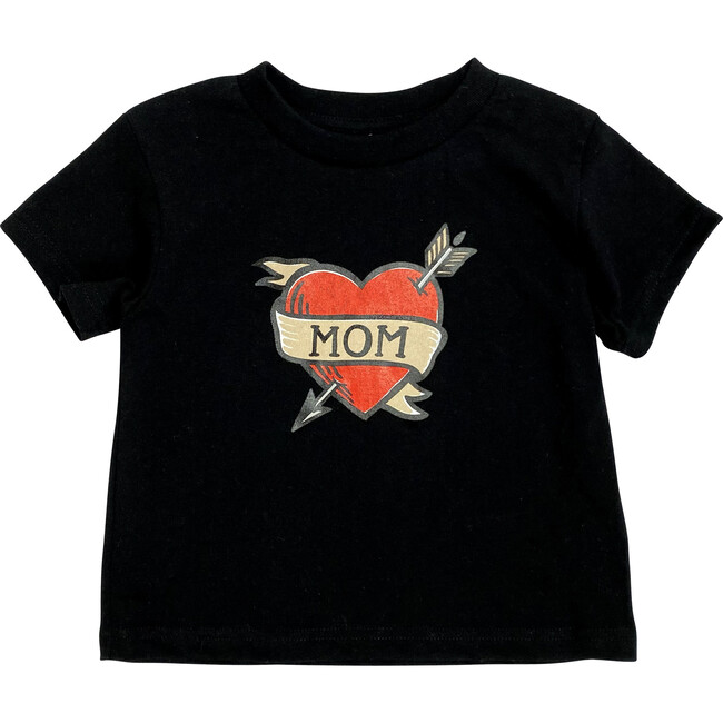 Mom Tattoo Tee Shirt, Black - Shirts - 1