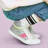Mercury High Top Sneaker, Silver Glitter - Sneakers - 2 - thumbnail
