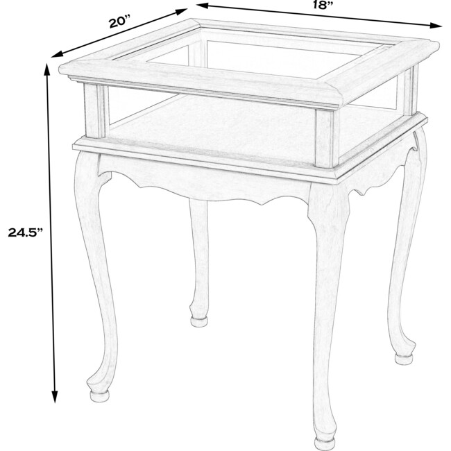 Burton Curio Table, Antique Beige - Accent Tables - 6