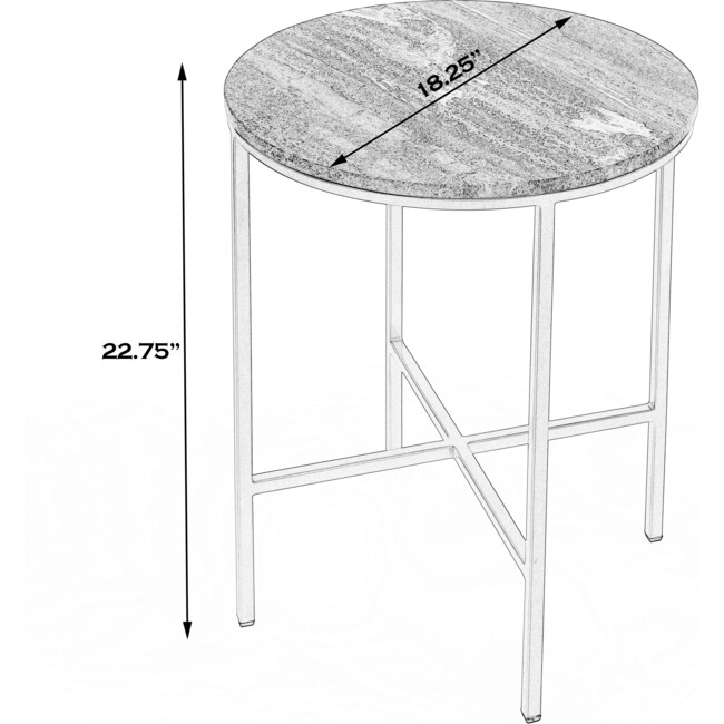 Caty Marble End Table - Accent Tables - 6