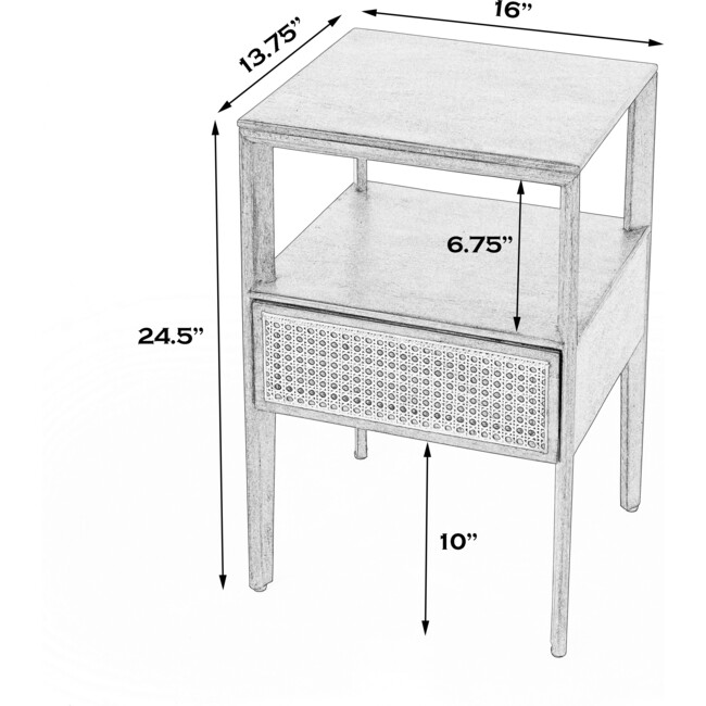 Vardo 1-Drawer Cane Nightstand - Nightstands - 8