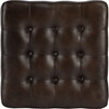 Leon Button-Tufted Leather Ottoman, Chocolate - Ottomans - 5