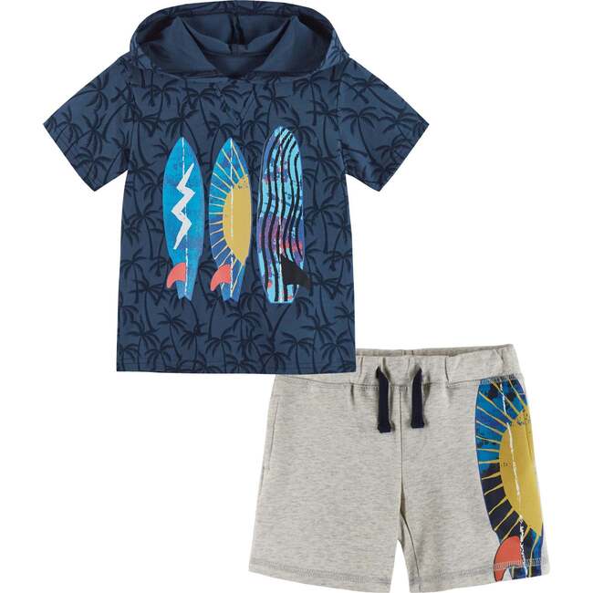 Baby Surf Hooded Set, Navy